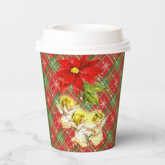 Gobelets En Papier Noël revêtu d'anges (Verso)