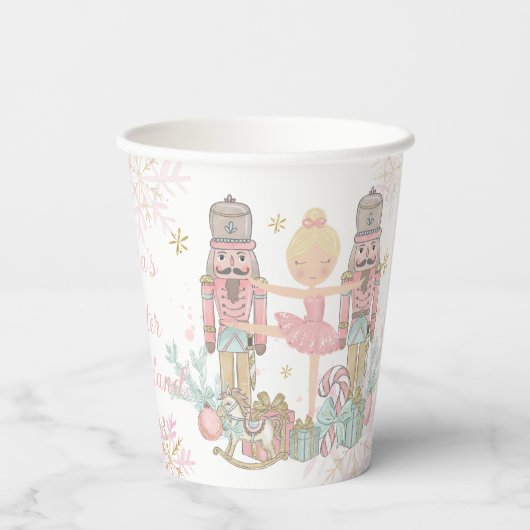 Gobelets En Papier Noel rose pâle Pastel de Nutcracker (Verso)