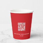 Gobelets En Papier Noël rouge entreprise logo entreprise code qr (Verso)
