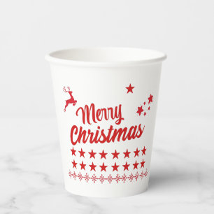 Gobelets En Papier Noël rouge et blanc