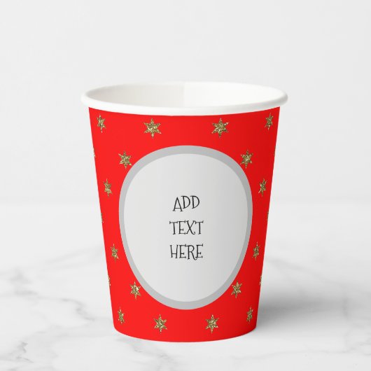 Gobelets En Papier Noël rouge et or (Gauche)