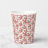 Gobelets En Papier Noël Rouge et vert marguerite motif floral (Gauche)
