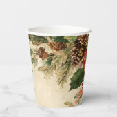 Gobelets En Papier Noël Rustique à la bougie Pinecone (Verso)