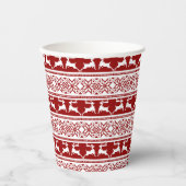 Gobelets En Papier Noël scandinave renne (Recto)