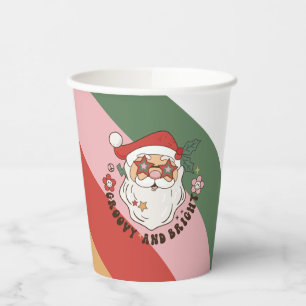 Gobelets En Papier Noël Super et lumineux rétro coloré