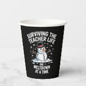 Gobelets En Papier Noël Survie de l'enseignant vie Meltdown Noël (Recto)