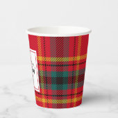 Gobelets En Papier Noël Tartan Plaid Nom de famille Année (Gauche)