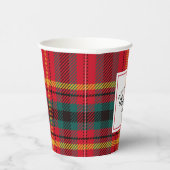 Gobelets En Papier Noël Tartan Plaid Nom de famille Année (Droite)