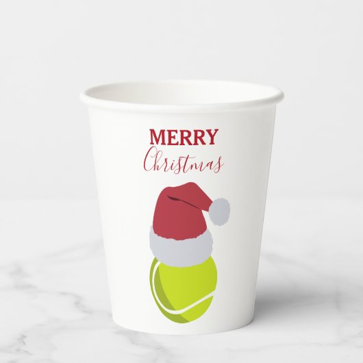 Gobelets En Papier Noël Tennis Sports Ball (Verso)