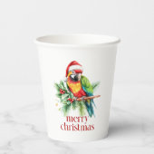 Gobelets En Papier Noël tropical Oiseau Rétro Joyeux Noël (Verso)