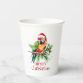 Gobelets En Papier Noël tropical Oiseau Rétro Joyeux Noël (Recto)