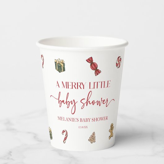 Gobelets En Papier Noël Un joyeux petit Baby shower (Verso)