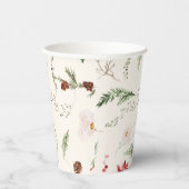 Gobelets En Papier Noël Vacances Boho Élégant Poinsettia Verdure (Droite)