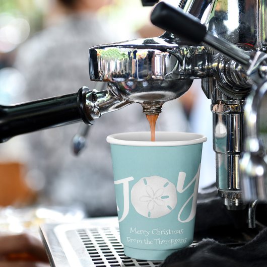 Gobelets En Papier Noël Vacances Elégante Plage Turquoise Côte