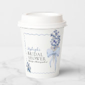 Gobelets En Papier Noeud ruban bleu poussiéreux Calla Lily Shower de (Recto)