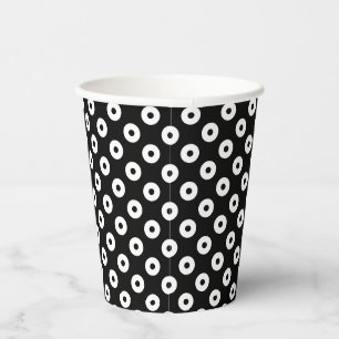 Gobelets En Papier Noir amusant avec Polka-Dots noir et blanc