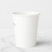 Gobelets En Papier Noir Blanc Élégant Simple Formel Nom propre (Gauche)