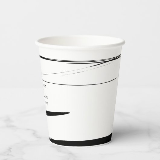 Gobelets En Papier Noir blanc moderne Abstrait mariage Faveur (Verso)