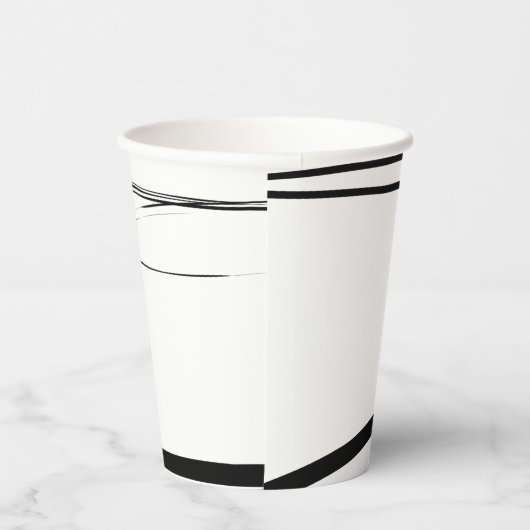 Gobelets En Papier Noir blanc moderne Abstrait mariage Faveur (Droite)