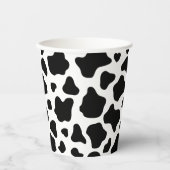 Gobelets En Papier Noir Blanc Vache Motif Cowgirl Thème (Recto)