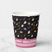 Gobelets En Papier Noir coloré mignon amusant Halloween magique (Recto)