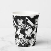 Gobelets En Papier Noir et blanc avec des taches motif d'amour (Droite)