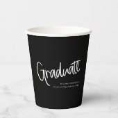 Gobelets En Papier Noir et blanc Décontracté manuscrit Graduation de  (Recto)