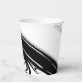 Gobelets En Papier Noir et blanc moderne (Verso)