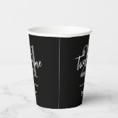 Gobelets En Papier Noir et blanc moderne Élégant 21e anniversaire (Droite)