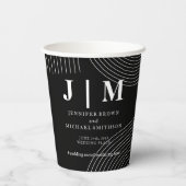 Gobelets En Papier Noir et blanc Simple Mariage de boisson moderne (Verso)