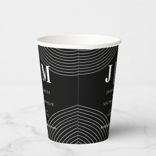 Gobelets En Papier Noir et blanc Simple Mariage de boisson moderne (Droite)