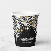 Gobelets En Papier Noir et Or 50e anniversaire Tropical (Recto)