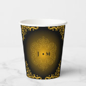 Gobelets En Papier Noir et or avec éléments décoratifs (Verso)