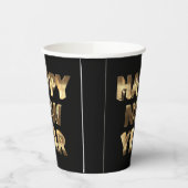 Gobelets En Papier Noir et or Lettering Bonne année (Gauche)