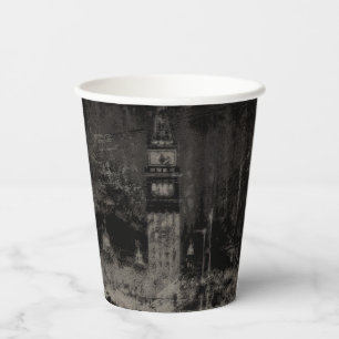 Gobelets En Papier Noir et Taupe en survol Skyline Venise Italie