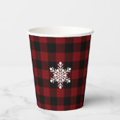 Gobelets En Papier Noir rouge et noir Buffalo plaid Noël (Verso)