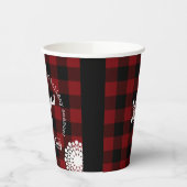 Gobelets En Papier Noir rouge et noir Buffalo plaid Noël (Gauche)