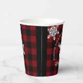 Gobelets En Papier Noir rouge et noir Buffalo plaid Noël (Droite)