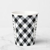 Gobelets En Papier Noir rustique I Do BBQ Personnalisé Mariage Monogr (Gauche)