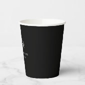 Gobelets En Papier Noir Simple Élégant Couple Initiales Mariage (Gauche)