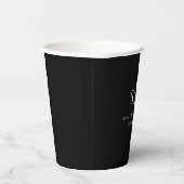 Gobelets En Papier Noir Simple Élégant Couple Initiales Mariage (Droite)