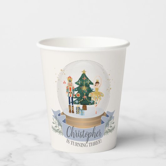 Gobelets En Papier noisette bleu noël fête d'anniversaire vaisselle (Verso)