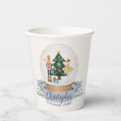 Gobelets En Papier noisette bleu noël fête d'anniversaire vaisselle (Recto)