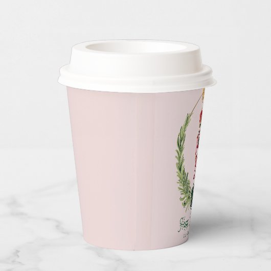 Gobelets En Papier Noisette Personnalisé Mignon Rose Rouge Noël (Droite)