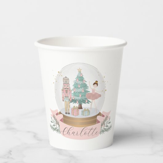 Gobelets En Papier noisette rose noël fête d'anniversaire vaisselle (Recto)