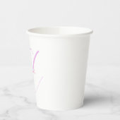 Gobelets En Papier Nom Chic Monogramme Lettre initiale Calligraphie (Gauche)