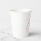 Gobelets En Papier Nom Chic Monogramme Lettre initiale Calligraphie (Droite)