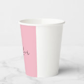 Gobelets En Papier Nom de calligraphie professionnel rose clair fémin (Gauche)