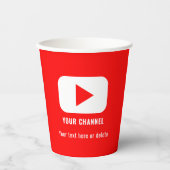 Gobelets En Papier Nom de chaîne Youtube Personnalisé Rouge (Recto)