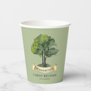 Gobelets En Papier Nom de conservation de l'arbre de réunion de famil